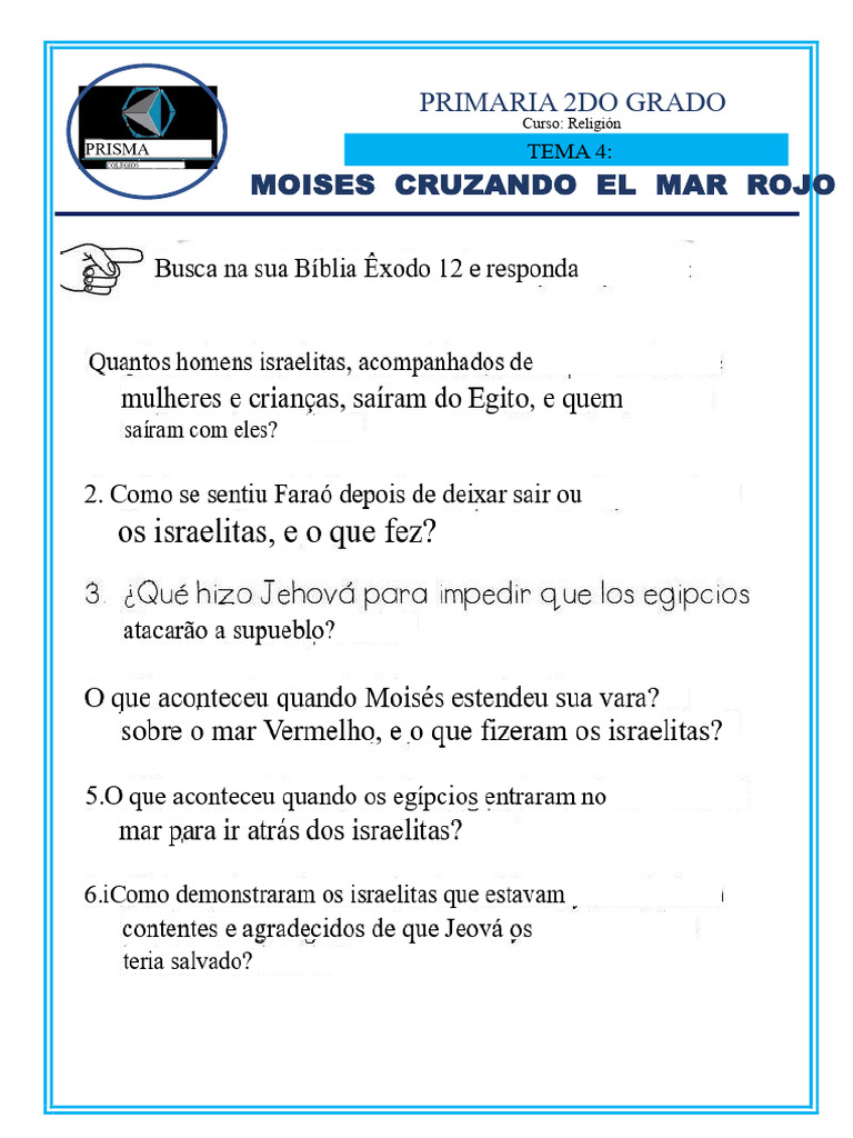 Tema 4 MOISÉS MAR VERMELHO | PDF