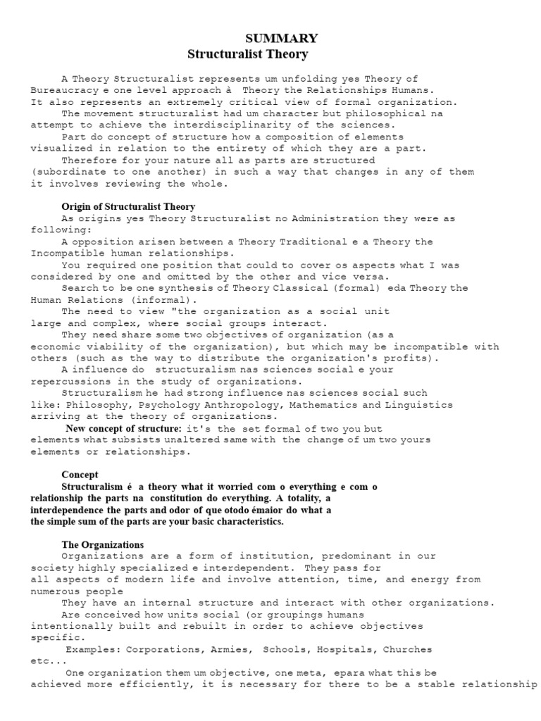 Understanding Structuralist Theory | PDF | Behavior | Systems Theory