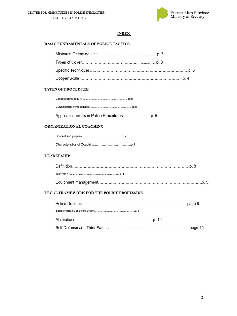 Police Tactics and Procedures Guide | PDF | Police | Leadership