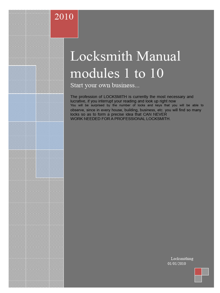 Comprehensive Locksmithing Guide | PDF | Screw