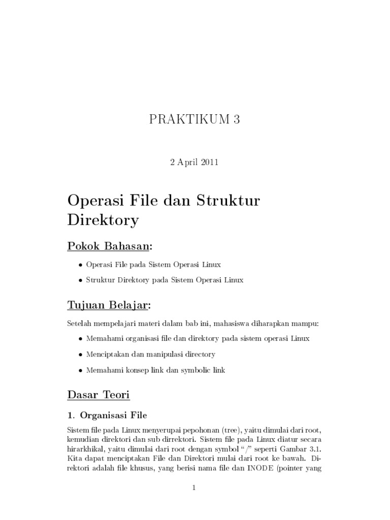 Operasi File dan Direktori di Linux | PDF | Metode & Bahan Ajar | Komputer