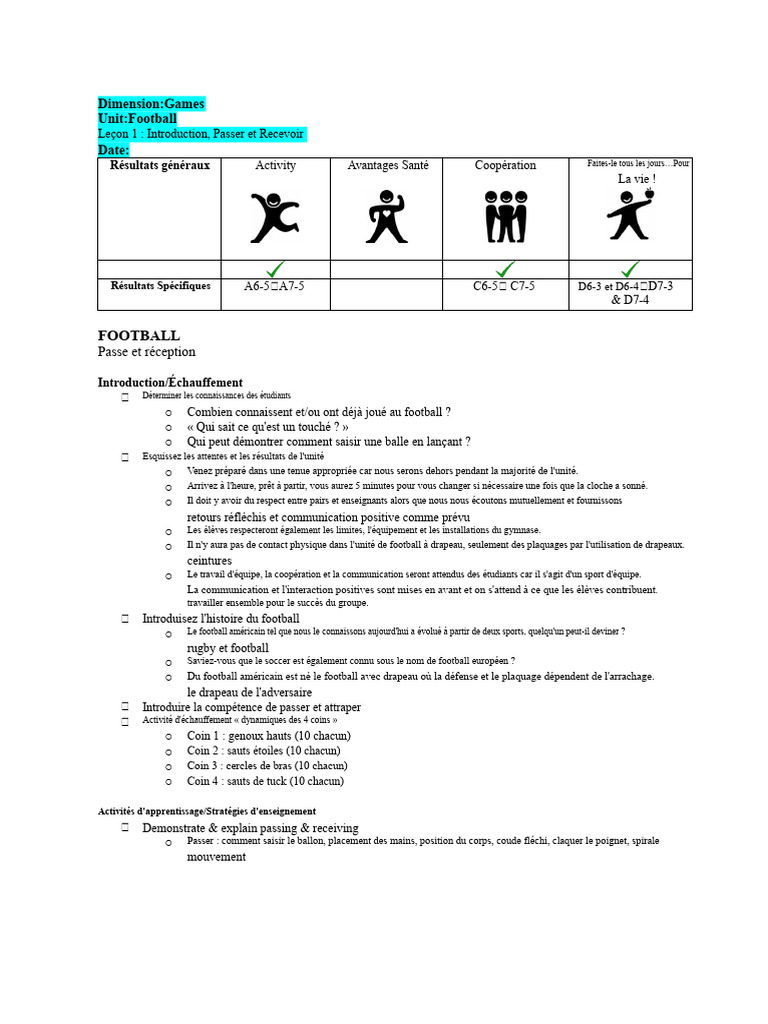 Football : Passes et Réceptions Essentielles | PDF | Stratège ...