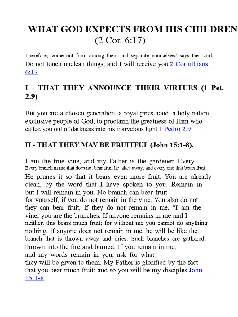 What God Expects from His Children | PDF | Epistle To The Philippians ...