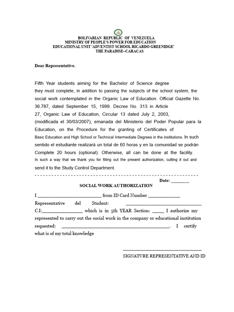 Authorization of The Representative | PDF