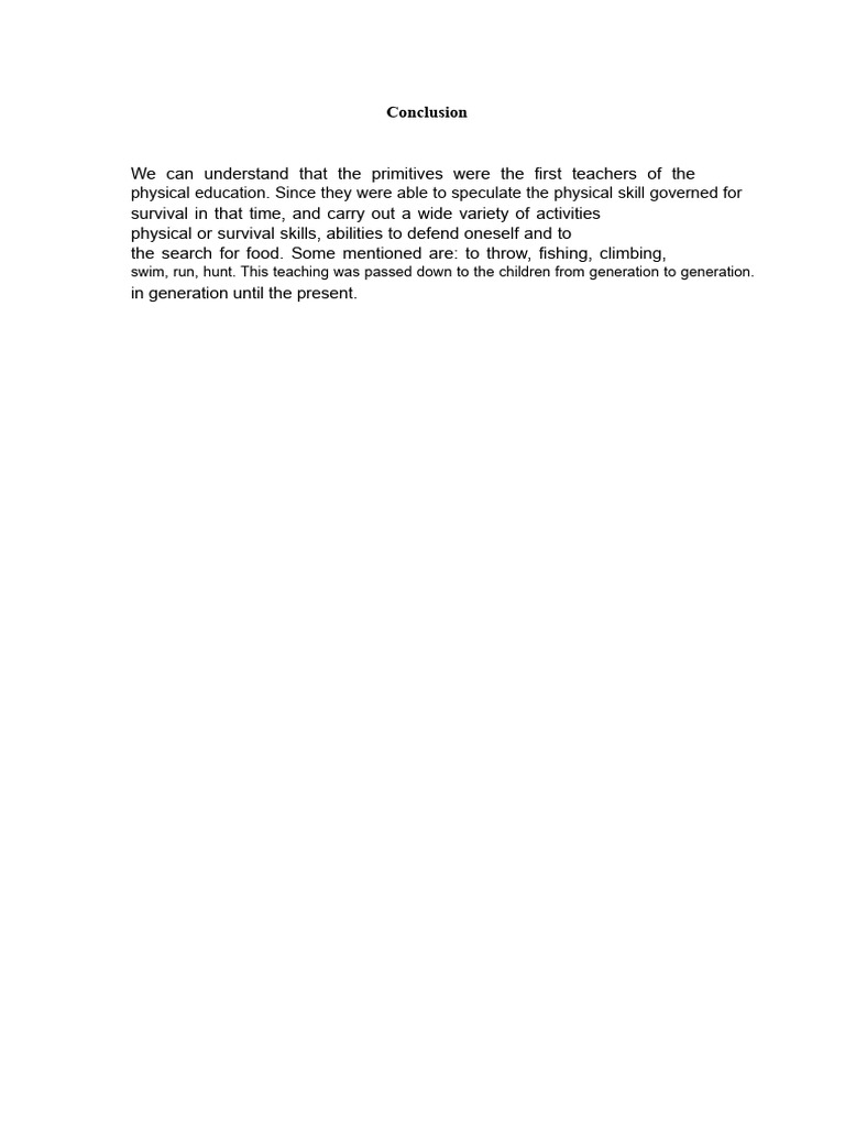 Conclusion Physical Education | PDF