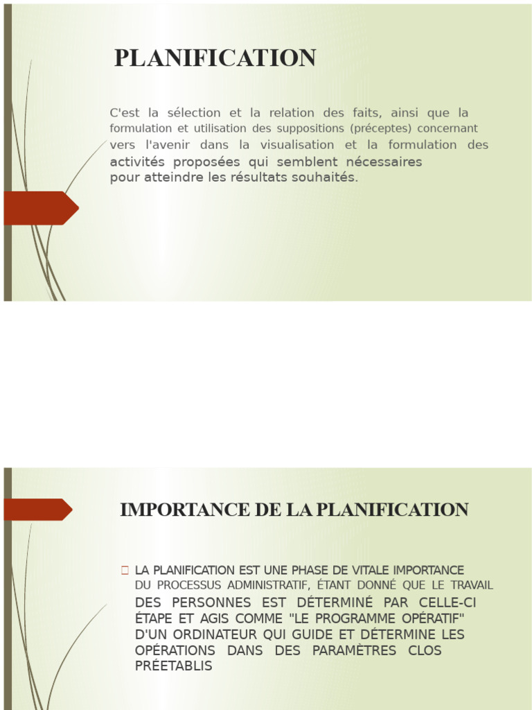 Importance et principes de la planification | PDF | Planification ...