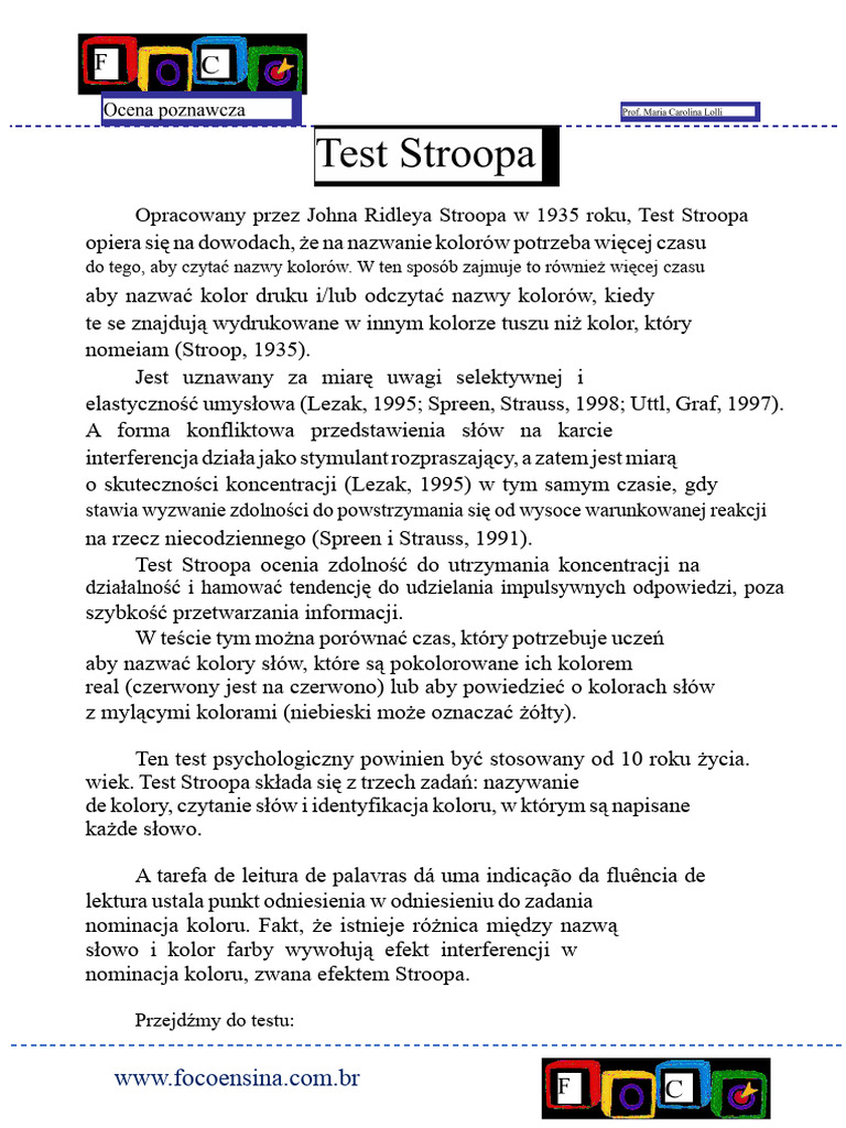 Test Stroopa | PDF