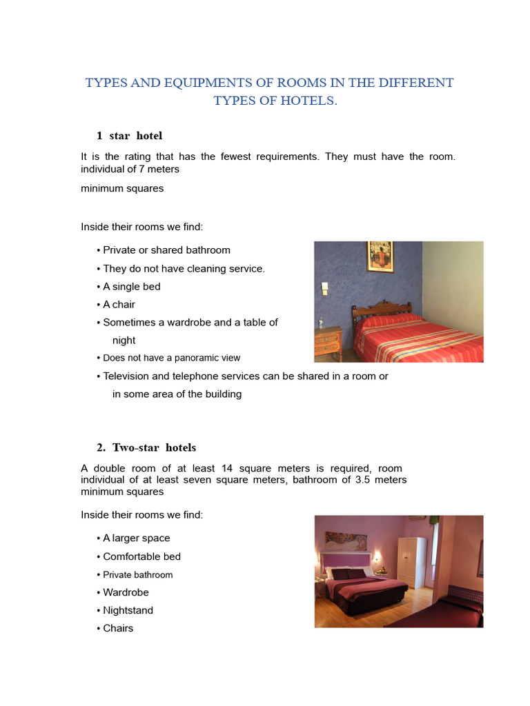 Hotel Room Types and Amenities Guide | PDF | Hotel | Bathroom