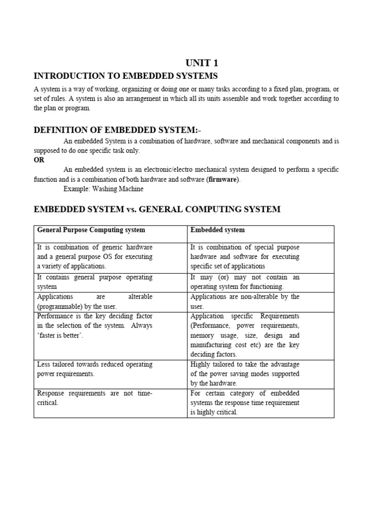 Introduction to Embedded Systems Overview | PDF | Embedded System ...