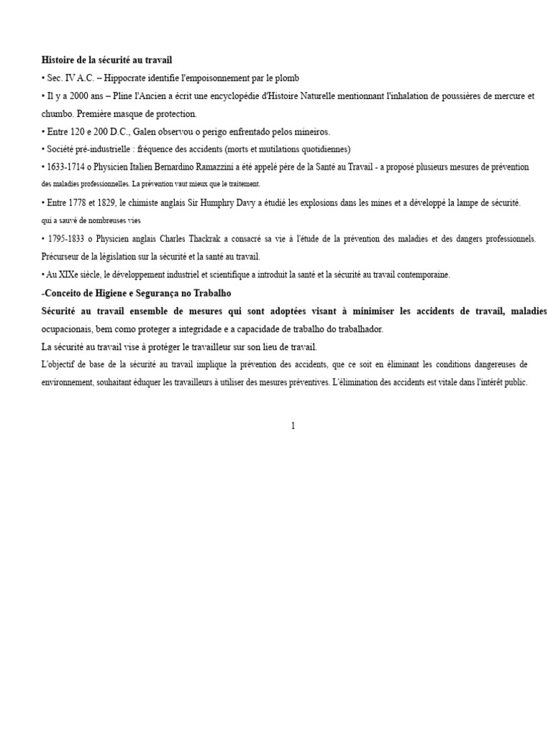 Évolution de la sécurité au travail | PDF | Santé et sécurité au ...