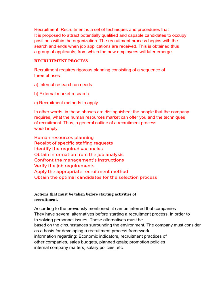 Recruitment Process: Methods & Strategies | PDF | Recruitment | Business