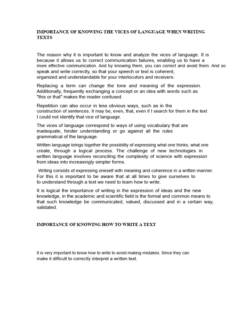 Understanding Language Vices in Writing | PDF | Vocabulary | Semantics