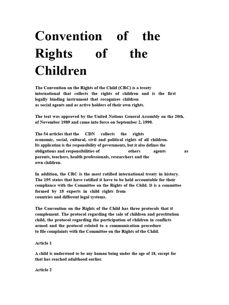 Convention on the Rights of the Child Inv. | PDF | Convention On The ...