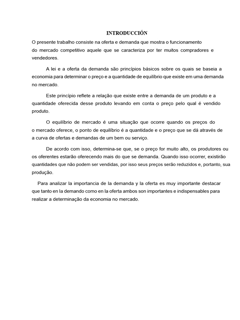 Oferta e Demanda: Equilíbrio de Mercado | PDF | Oferta e procura | Demanda