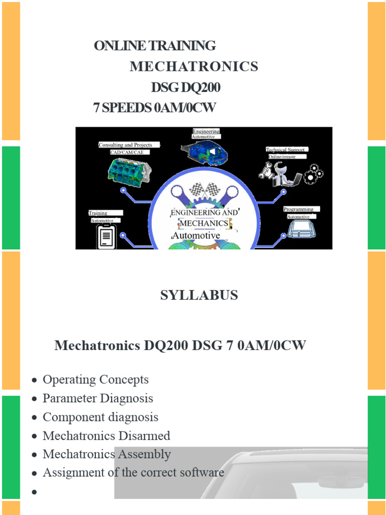 Mechatronics DQ200 Online Training Syllabus | PDF