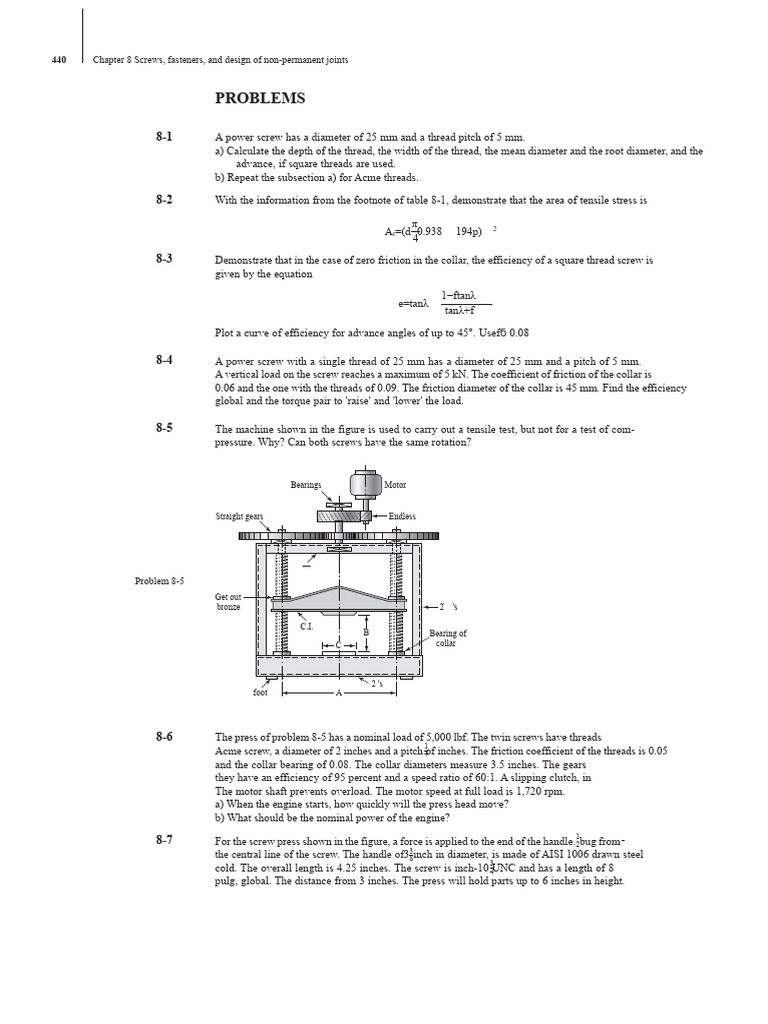 Power Screw Design and Calculations | PDF | Screw | Nut (Hardware)