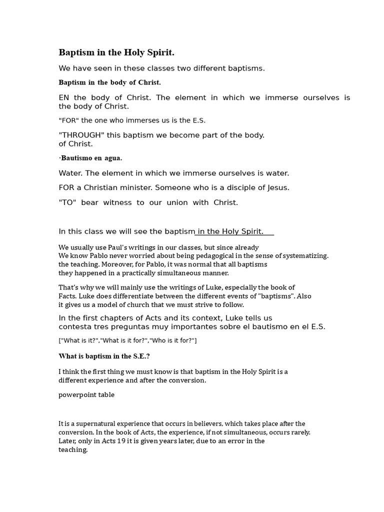 Understanding Baptism in the Holy Spirit | PDF | Baptism | Acts Of The ...