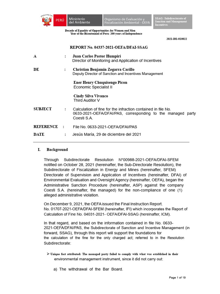 Fine Calculation Report for Coesti S.A. | PDF | Consumer Price Index ...