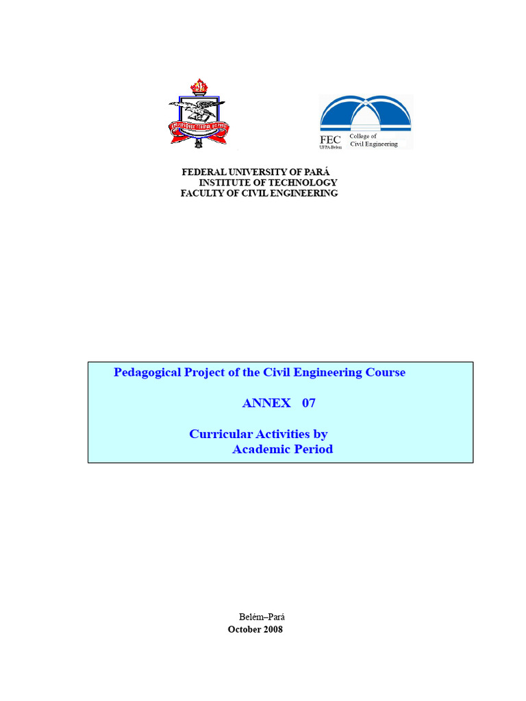 Curricular Grade Civil Engineering UFPA | PDF | Engineering | Physics