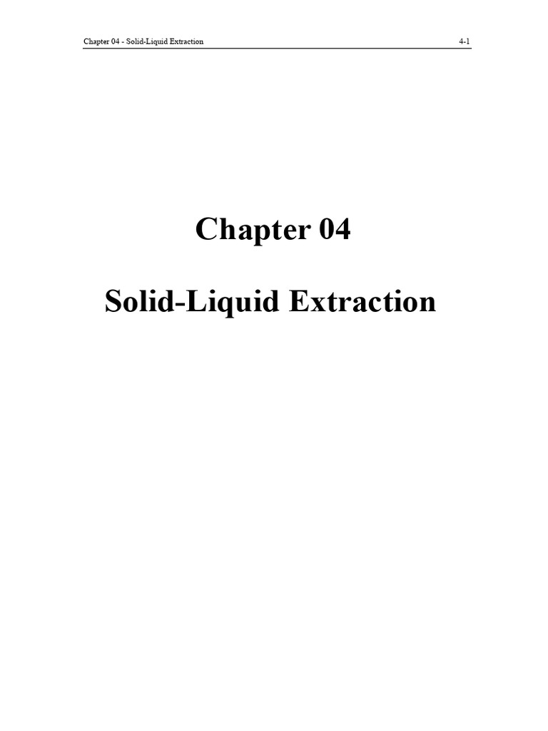 Solid-Liquid Extraction Techniques | PDF | Solubility | Chemistry