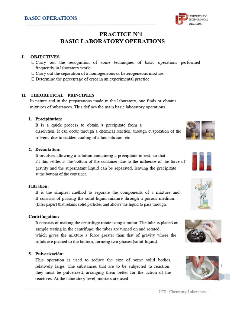 Basic Laboratory Operations Guide | PDF | Mixture | Precipitation ...