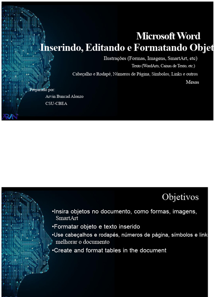 Como Inserir e Format Objects no Word | PDF | Imagem | Equações