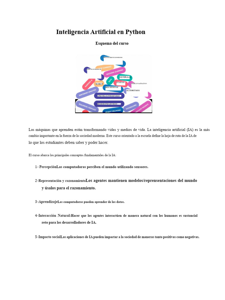 Curso de IA en Python para Estudiantes | PDF | Inteligencia artificial ...