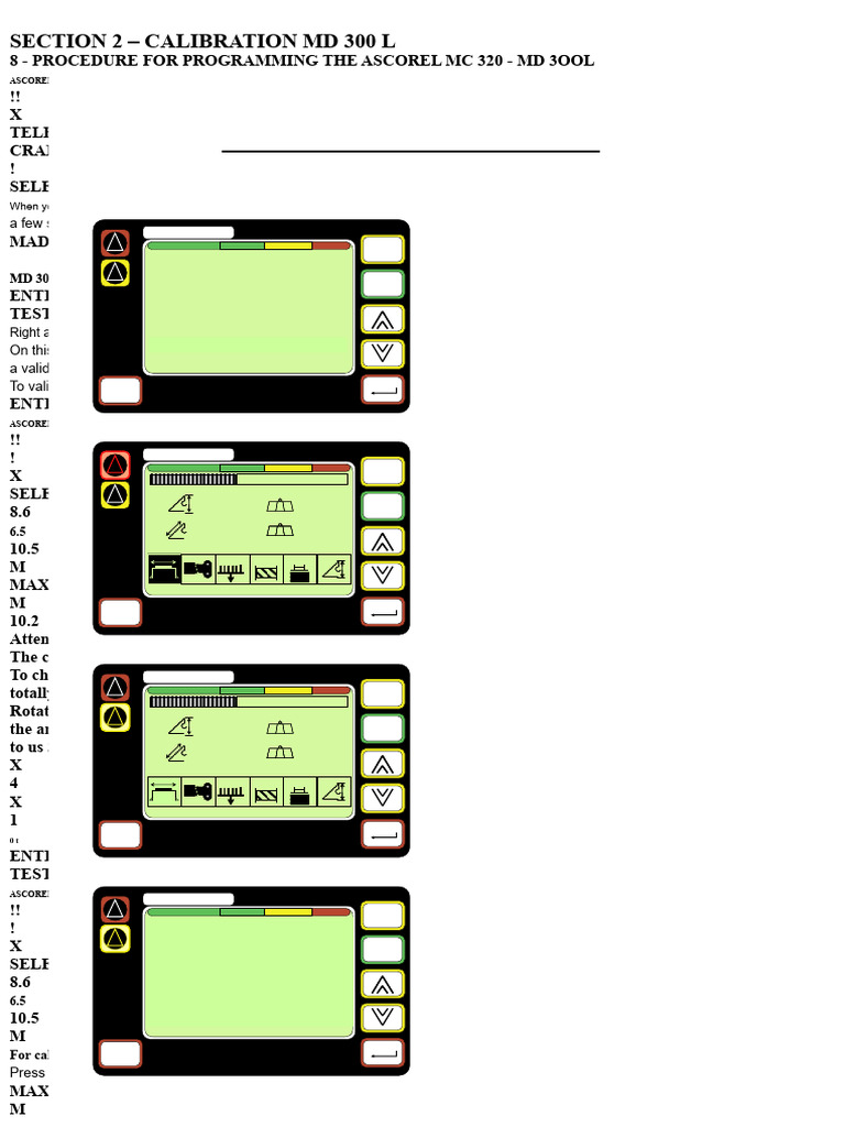Ascorel MC 320 Calibration Guide | PDF | Crane (Machine) | Angle