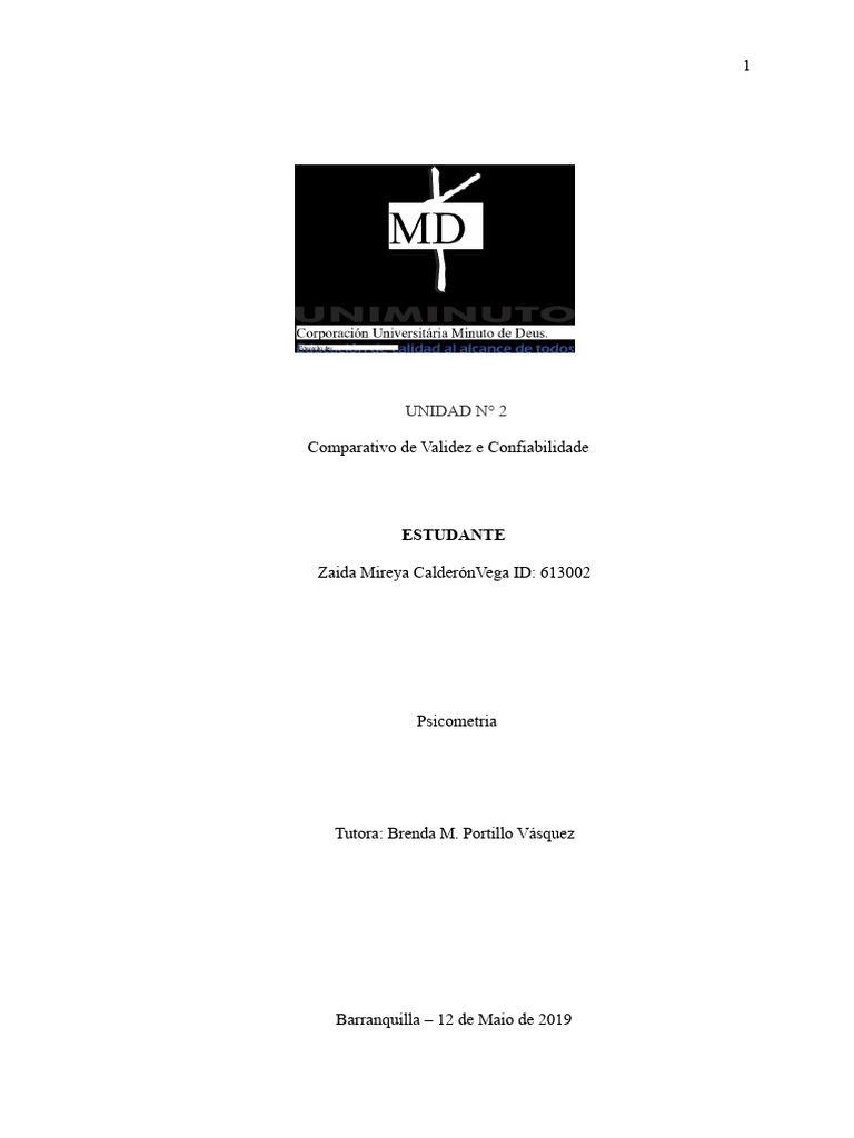 Validez e Confiabilidade em Psicometria | PDF | Psicometria | Método ...