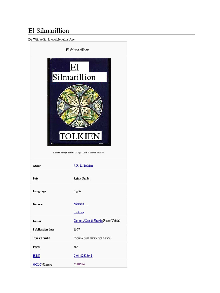 El Silmarillion: Mitos de Tolkien | PDF | Tierra Media | Fantasía