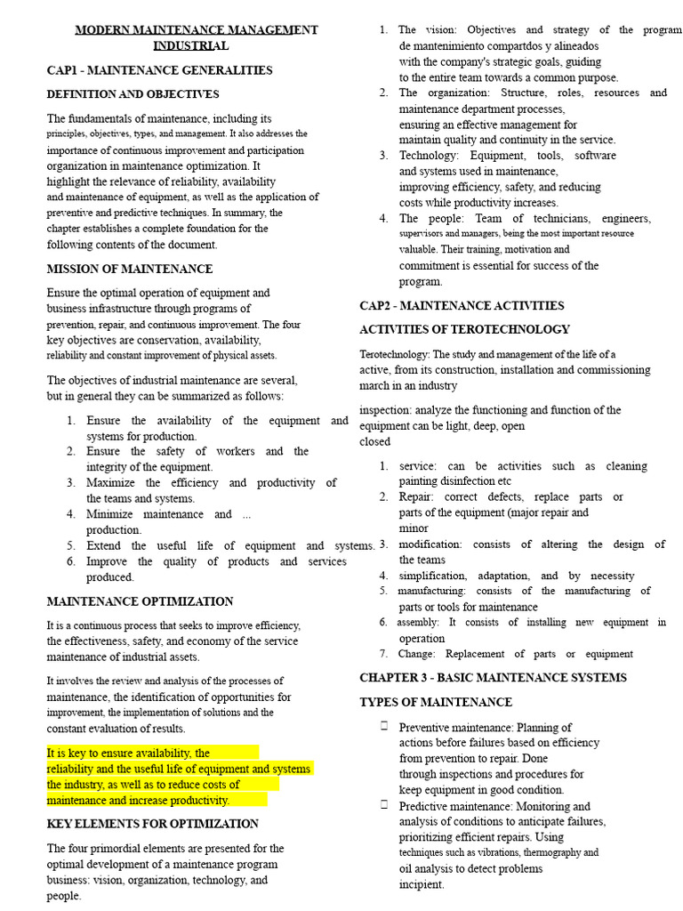 Modern Maintenance Management Guide | PDF | Reliability Engineering ...