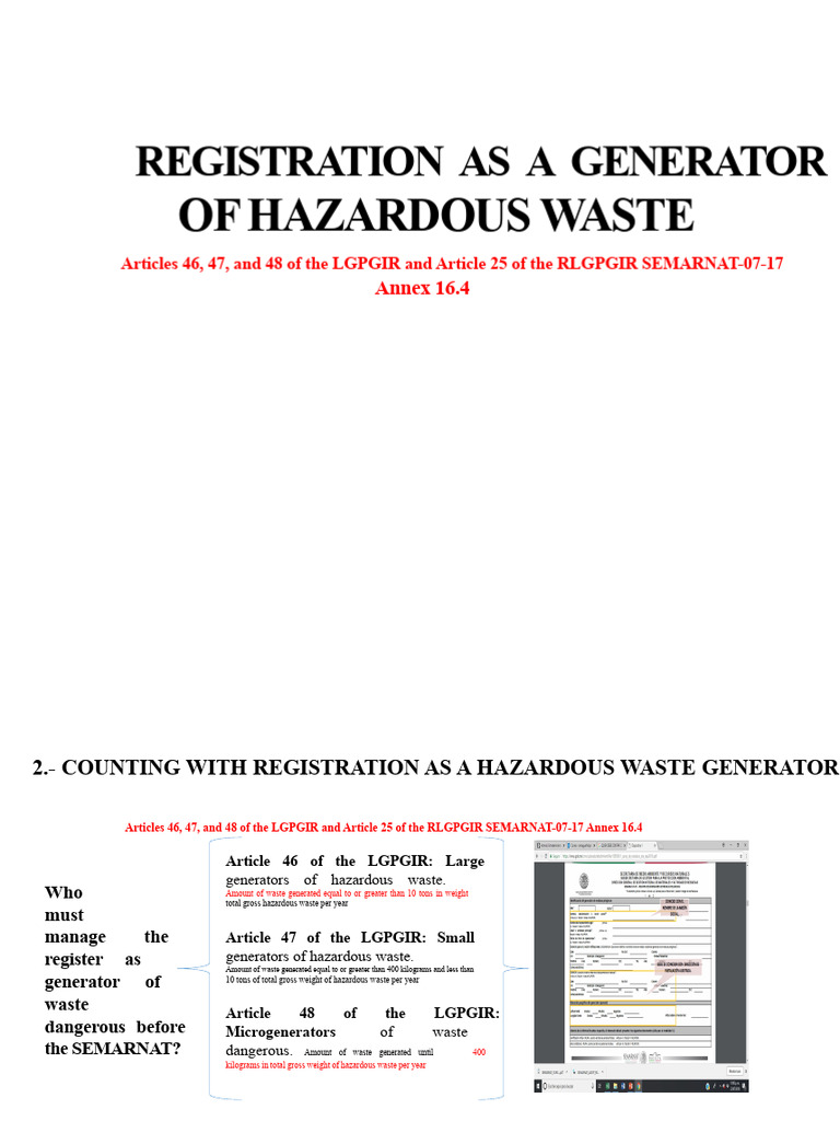 Hazardous Waste Generator Registration Guide | PDF | Toxicity | Working ...