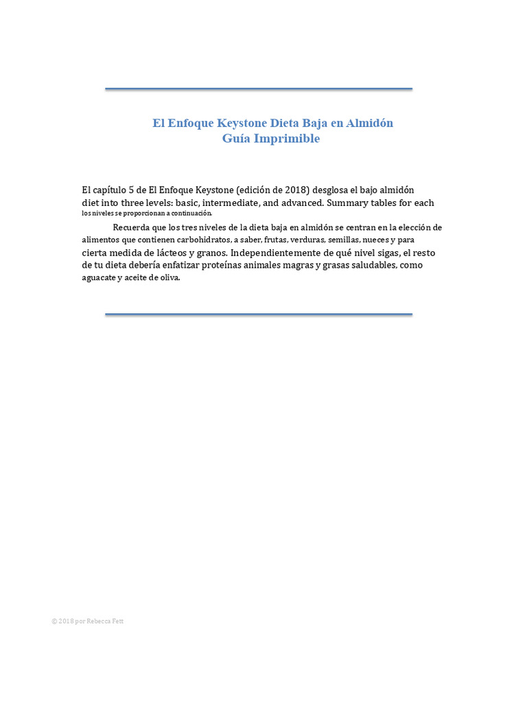 Guía de Dieta Baja en Almidón Keystone | PDF | Alimentos | Vegetales