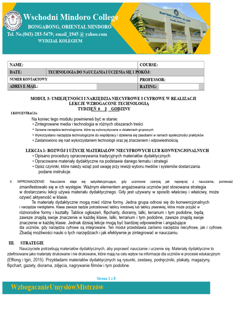 Moduł 3-Lekcja 1 | PDF