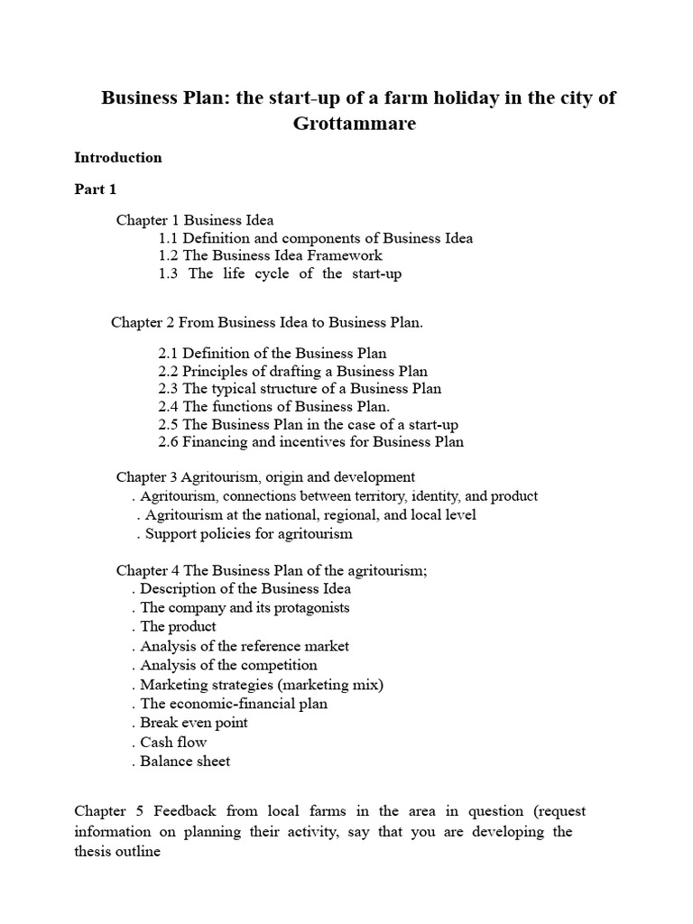 The Business Plan of a Farmhouse | PDF