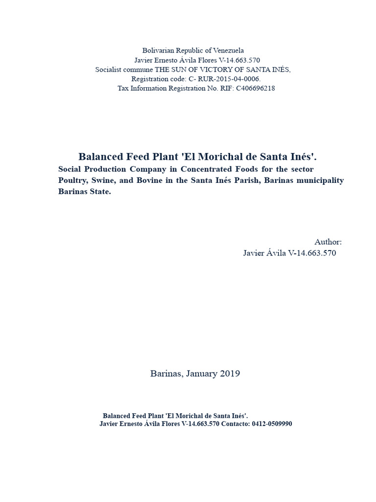 Activation of Santa Inés Feed Plant | PDF | Soybean | Cereals
