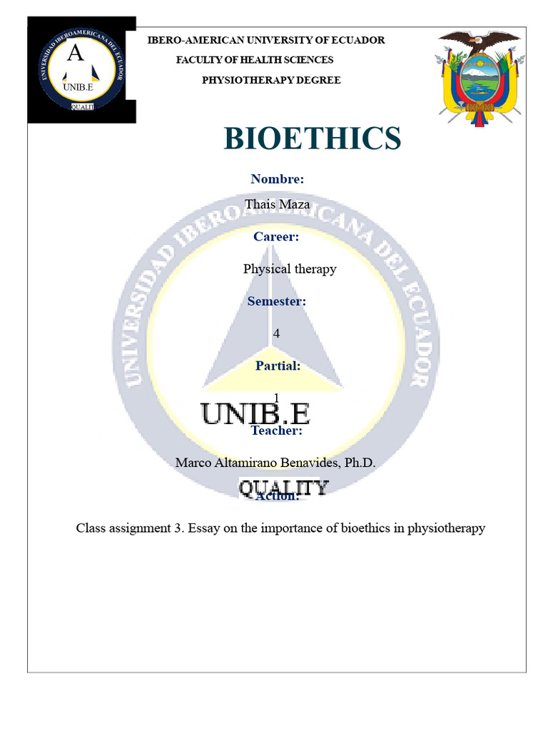 Essay: The Importance of Bioethics in Physiotherapy | PDF | Bioethics ...