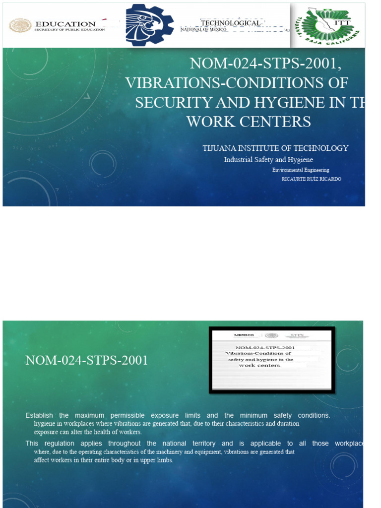 Nom-024-Stps-2001, Vibrations - Safety and Hygiene Conditions in | PDF ...