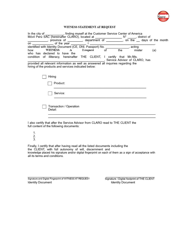witness at request | PDF