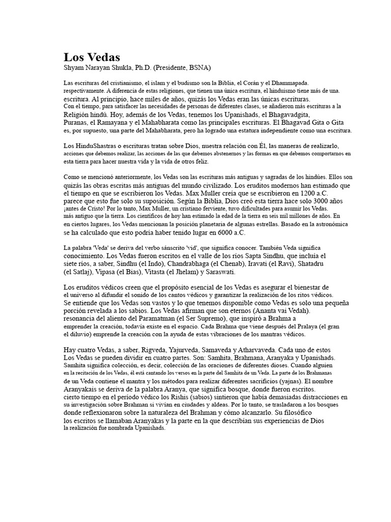 Introducción a los Vedas Hindúes | PDF | Vedas | Vedanta
