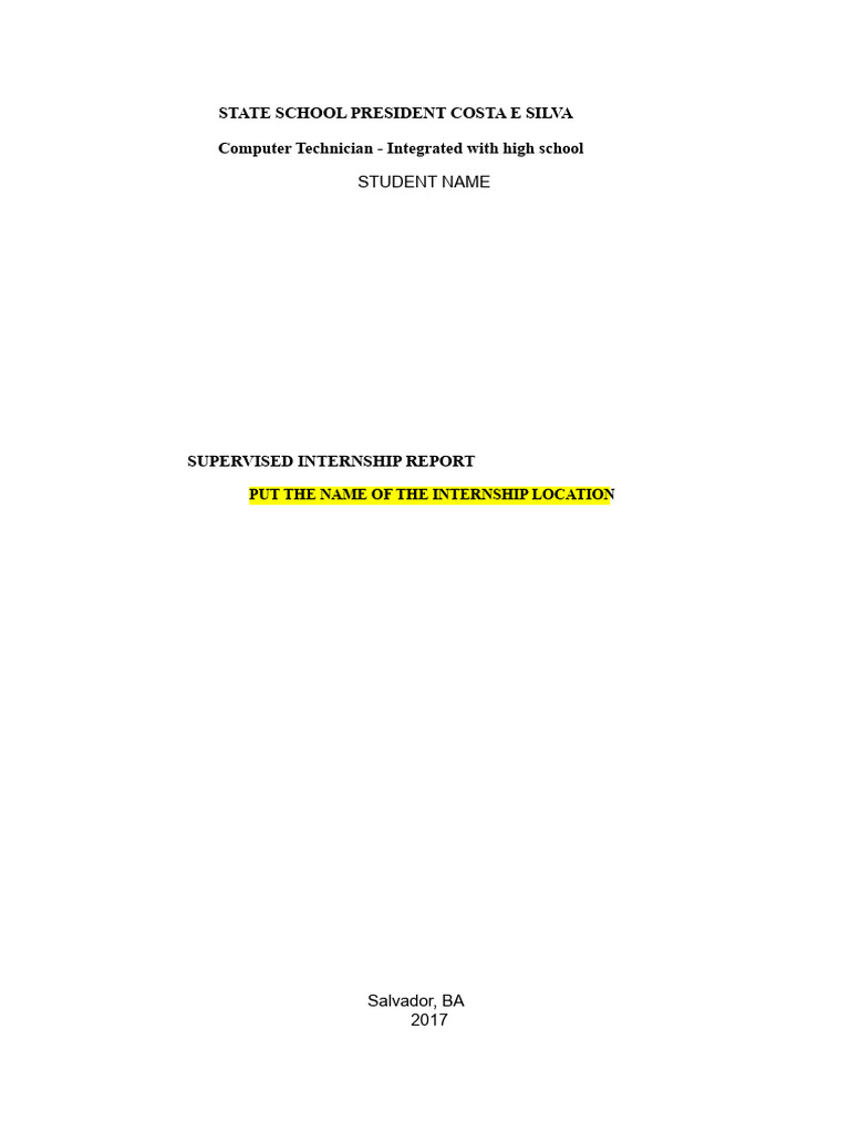 INTERNSHIP REPORT TEMPLATE - Computer Science | PDF