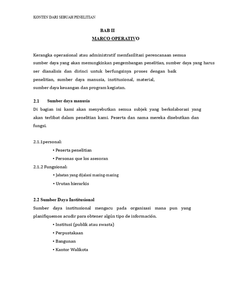 Kap - II - Kerangka Operasional | PDF