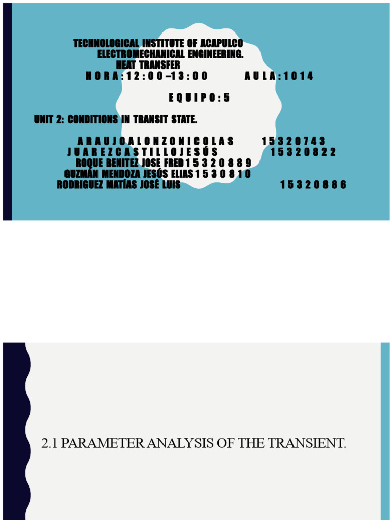 Transient Heat Transfer Analysis | PDF | Thermal Conduction | Equations