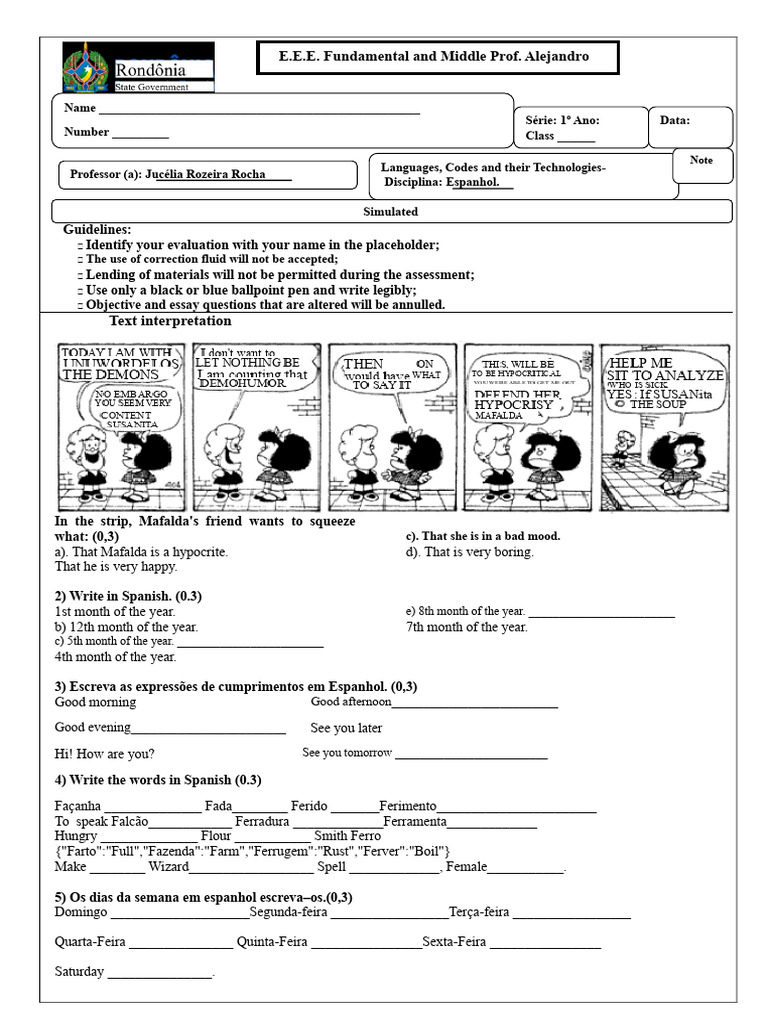 Spanish Language Assessment Guidelines | PDF