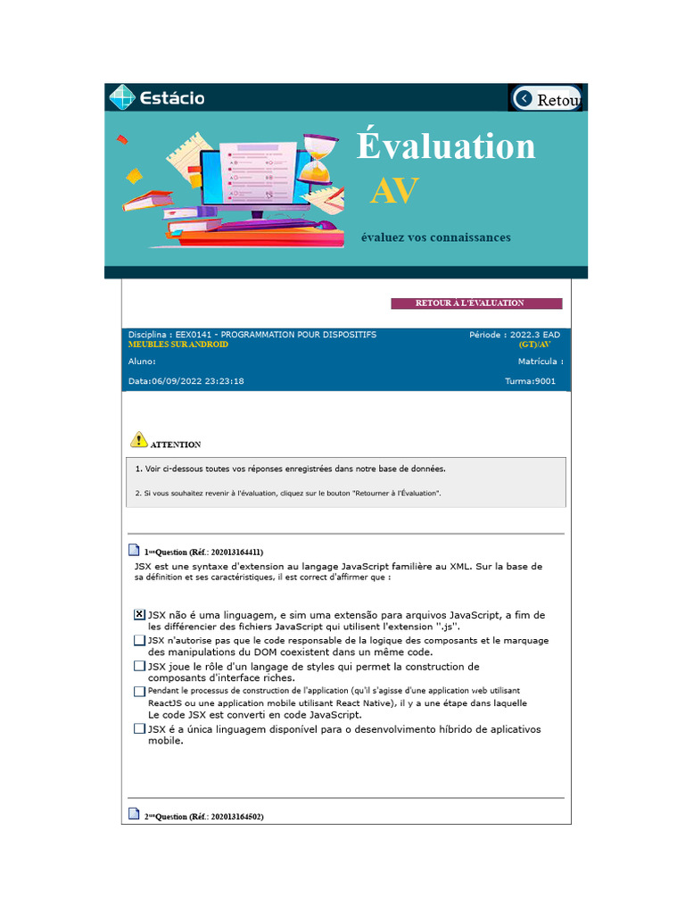 Évaluation de Programmation Android EAD | PDF | JavaScript | Modèle-vue ...