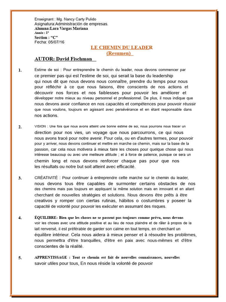 Les Clés du Leadership Efficace | PDF | Estime de soi | Apprentissage