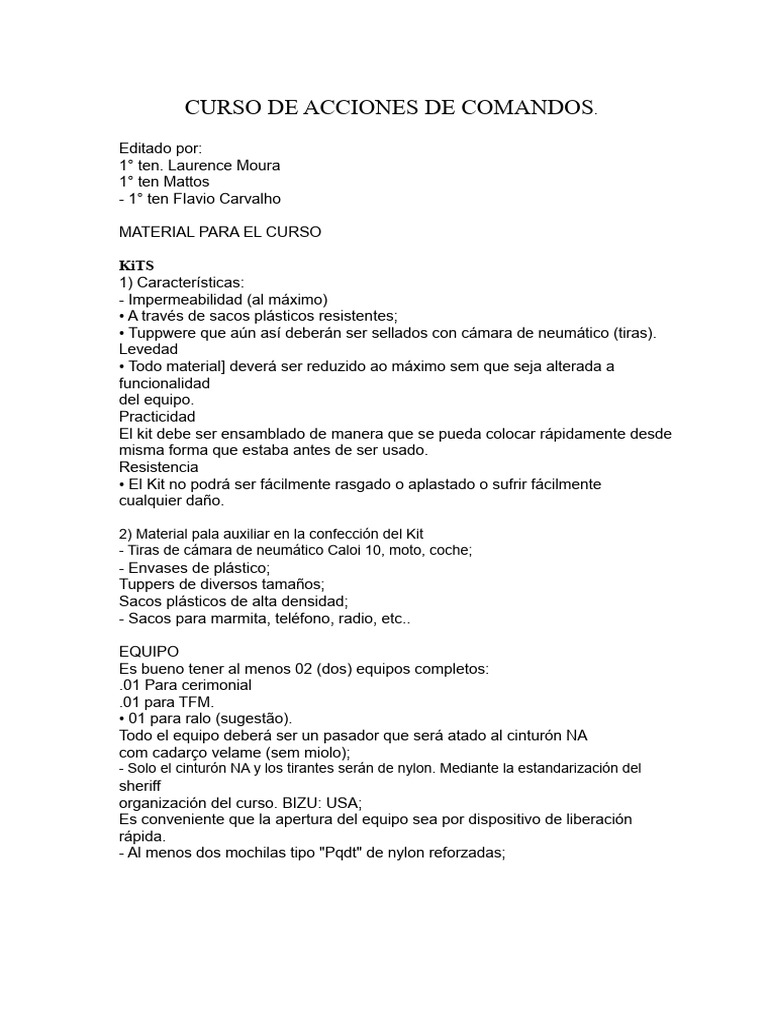 Kit Completo para Curso de Comandos | PDF
