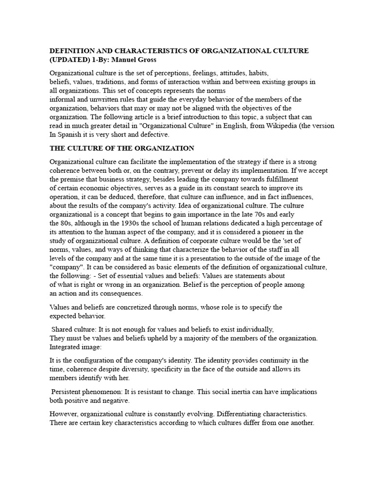 Understanding Organizational Culture | PDF | Organizational Culture ...