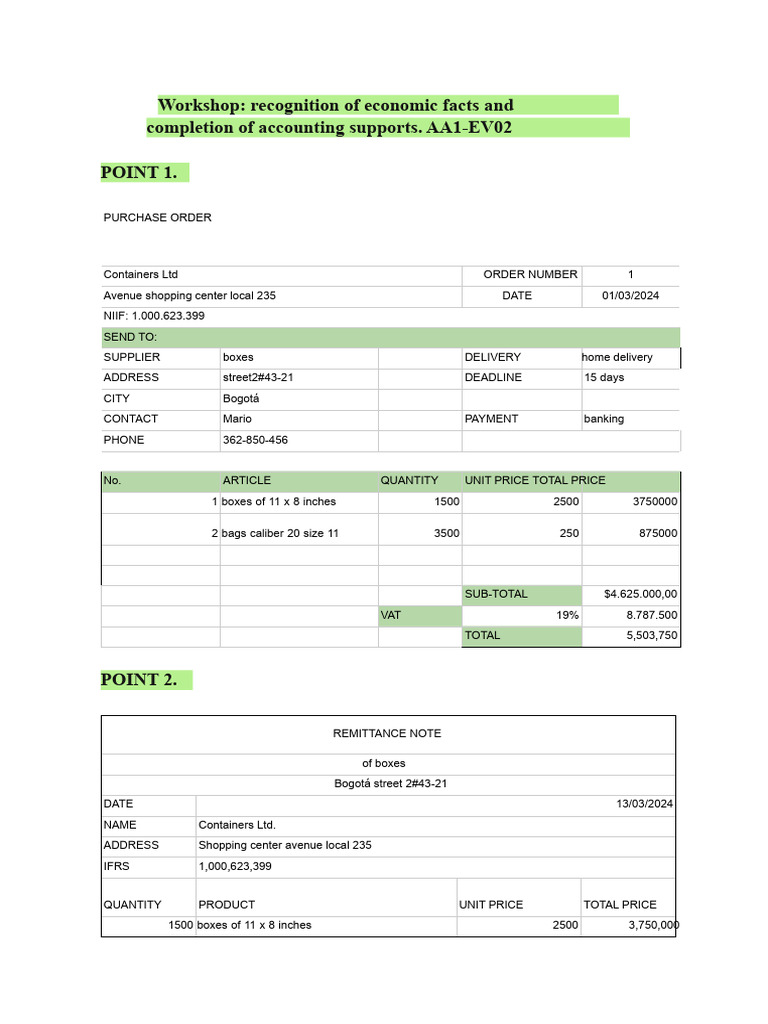 Accounting Workshop: Economic Facts & Invoices | PDF | Banks | Debits ...