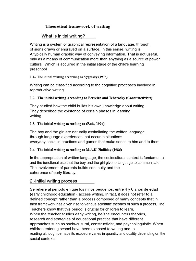 Understanding Initial Writing Development | PDF | Constructivism ...